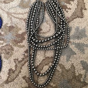 Gunmetal multi strand beaded necklace